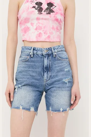 Guess Džínové šortky dámské, hladké, high waist