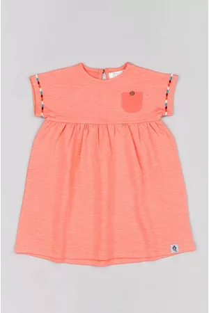ZIPPY Dívky Volnočasové - Dětské bavlněné šaty barva, mini, oversize