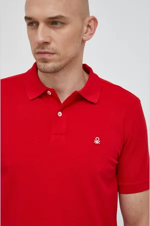 Benetton Bavlněné polo tričko barva