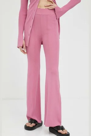 REMAIN Kalhoty dámské, barva, zvony, high waist