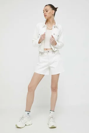 Abercrombie & Fitch Džínové šortky dámské, barva, hladké, high waist