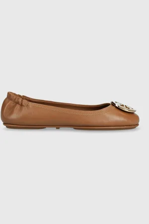 Tory Burch Kožené baleríny Minnie Travel Ballet barva, 50393