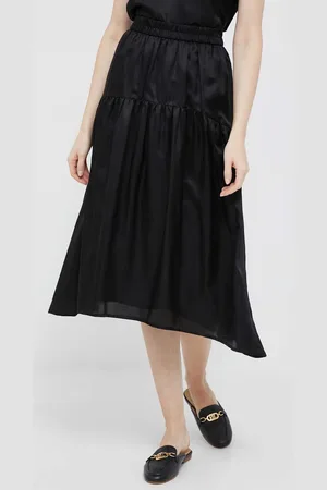 DKNY Kašmírová sukně barva, midi, áčková