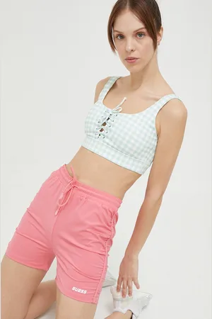 Guess Kraťasy dámské, barva, hladké, high waist