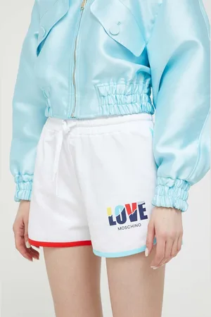 Moschino Kraťasy dámské, barva, s potiskem, high waist
