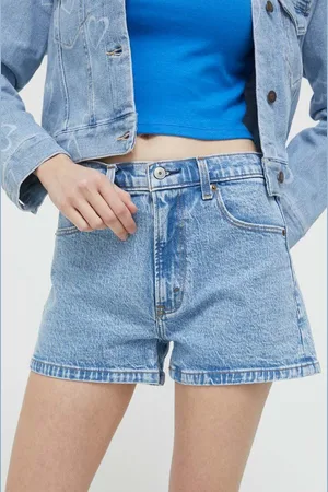 Abercrombie & Fitch Džínové šortky dámské, hladké, high waist