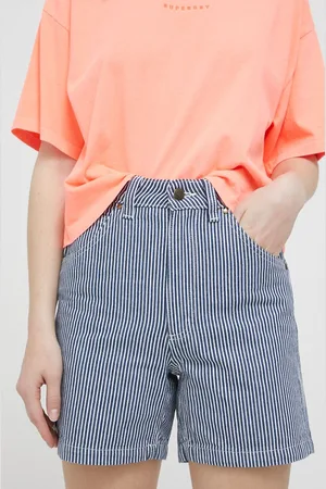 Dickies Bavlněné šortky tmavomodrá barva, vzorované, high waist
