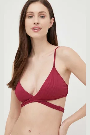 Hollister Plavková podprsenka vínová barva, mírně vyztužený košík