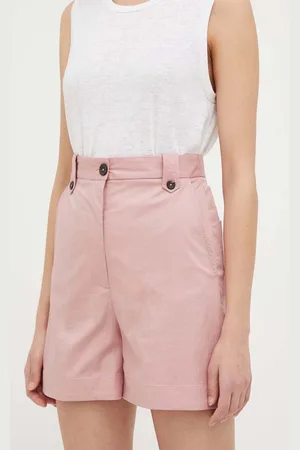 Paul Smith Kraťasy dámské, barva, hladké, high waist