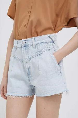 Pepe Jeans Džínové šortky Summer Sky dámské, hladké, high waist