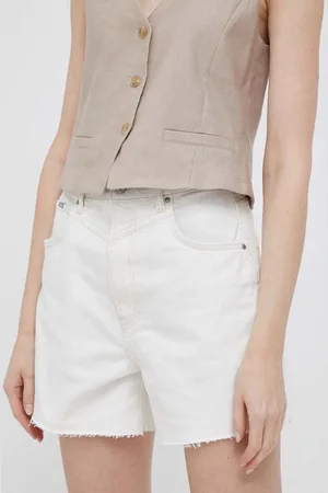 Pepe Jeans Džínové šortky Rachel dámské, barva, hladké, high waist