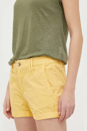 Pepe Jeans Bavlněné šortky Balboa barva, hladké, medium waist