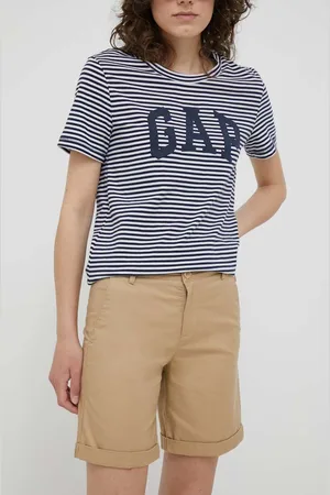 Benetton Kraťasy dámské, barva, hladké, medium waist