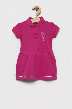 Benetton Dívky Volnočasové - Dětské bavlněné šaty barva, mini