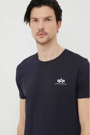 Alpha Industries Bavlněné tričko Basic T Small Logo tmavomodrá barva, 188505.07
