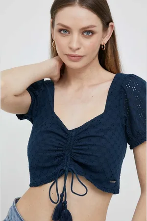 Pepe Jeans Bavlněný top Philana tmavomodrá barva