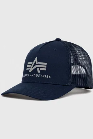 Alpha Industries Bavlněná čepice tmavomodrá barva, s potiskem, 186902.07-RepBlue
