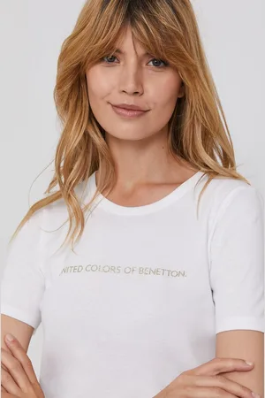 Benetton Bavlněné tričko barva