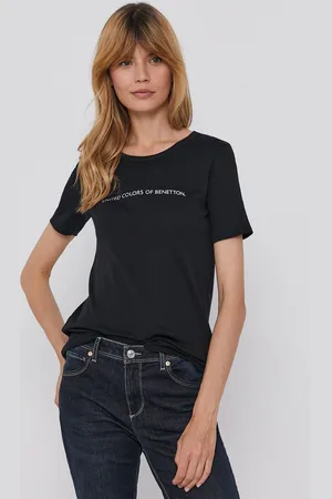 Benetton Bavlněné tričko barva