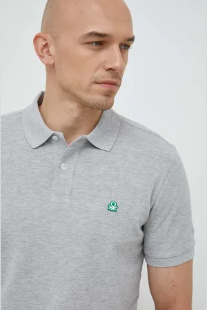 Benetton Bavlněné polo tričko barva
