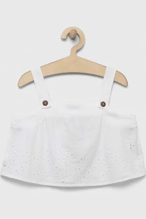 Benetton Dětská bavlněná halenka barva, hladká