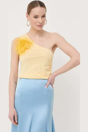 Patrizia Pepe Bavlněný top barva, cold shoulder