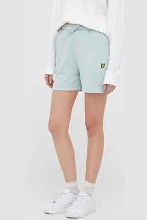 Lyle & Scott Bavlněné šortky barva, hladké, high waist