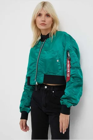 Alpha Industries Bunda MA-1 BOXY WMN dámská, zelená barva, přechodná
