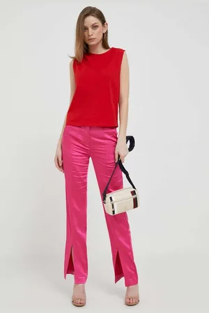Benetton Kalhoty dámské, barva, jednoduché, high waist