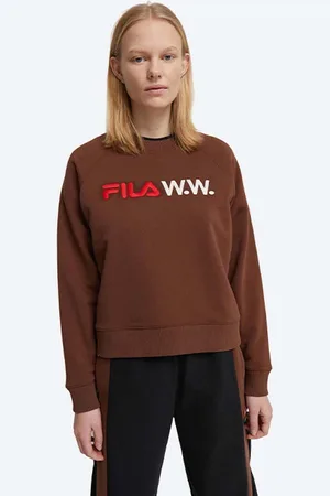 WoodWood Mikina Elene x Fila dámská, barva, s potiskem, 688375.H95-BROWN