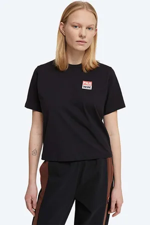 WoodWood Bavlněné tričko Steffi T-Shirt x Fila barva, 688376.A296-BLACK
