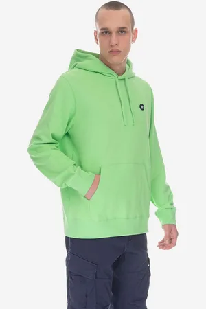 WoodWood Bavlněná mikina Ian Hoodie GOTS 10245604-2424 PALE GREEN pánská, barva, s kapucí, hladká