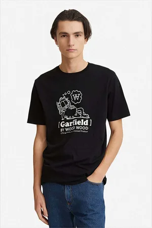 WoodWood Bavlněné tričko X Garfield barva, s potiskem, 30045702.2222-BLACK