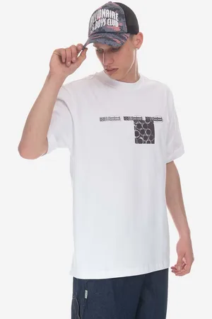 WoodWood Bavlněné tričko Haider Texture T-shirt 12245706-2106 ANTHRACITE barva, s potiskem