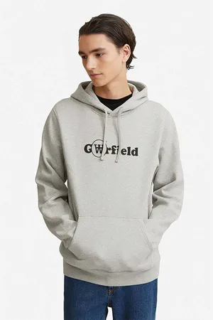 WoodWood Bavlněná mikina X Garfield Ian Hoodie Hanging 30045601-2424 BLACK pánská, barva, s kapucí, potiskem