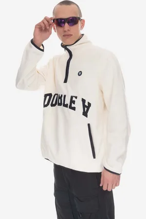 WoodWood Mikina Jay Zip Fleece Sweatshirt 10245612-2487 OFF WHITE pánská, barva, s potiskem
