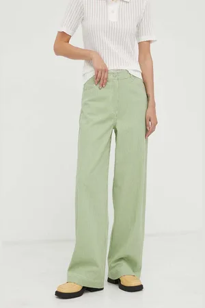 REMAIN Kalhoty dámské, barva, jednoduché, high waist