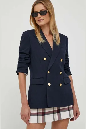 Ralph Lauren Blazer s příměsí vlny tmavomodrá barva, dvouřadový, 211910134