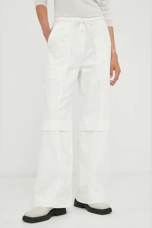 DAY Birger et Mikkelsen Bavlněné kalhoty barva, široké, high waist