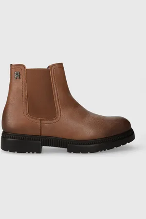 Tommy Hilfiger Kožené boty COMFORT CLEATED THERMO LTH CHEL pánské, barva, FM0FM04650