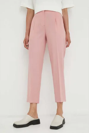 Paul Smith Vlněné kalhoty barva, fason cargo, high waist