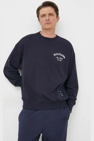 Tommy Hilfiger Mikina pánská, tmavomodrá barva, s aplikací