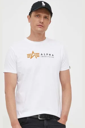 Alpha Industries Bavlněné tričko T 118502 09 barva, s potiskem, 118502.09-white