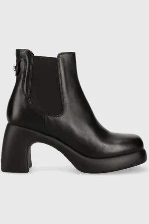 Karl Lagerfeld Kožené kotníkové boty ASTRAGON dámské, barva, na podpatku, KL33840