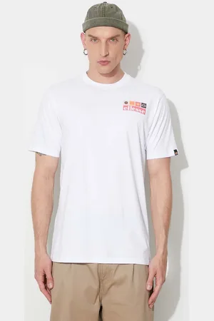 Ellesse Bavlněné tričko barva, s potiskem, SHR17638-BEIGE
