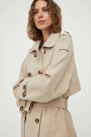 Bruuns Bazaar Trench kabát Bells dámský, barva, přechodný, oversize