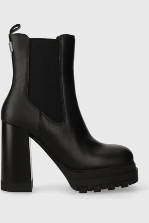 Tommy Hilfiger Kožené kotníkové boty TJW HIGH HEEL CHELSEA dámské, barva, na plochém podpatku, EN0EN02306