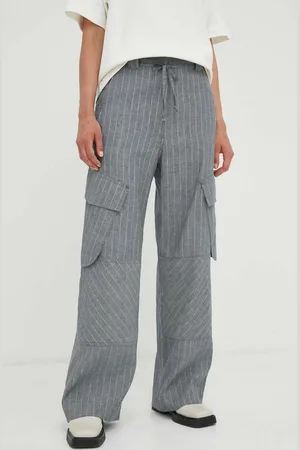 DAY Birger et Mikkelsen Plátěné kalhoty Fred barva, jednoduché, high waist