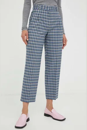 Paul Smith Vlněné kalhoty barva, fason cargo, high waist