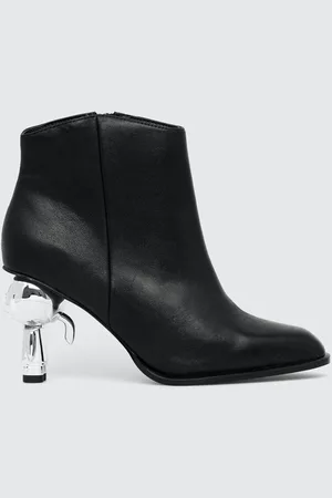 Karl Lagerfeld Kožené kotníkové boty IKON HEEL dámské, barva, na podpatku, KL39035
